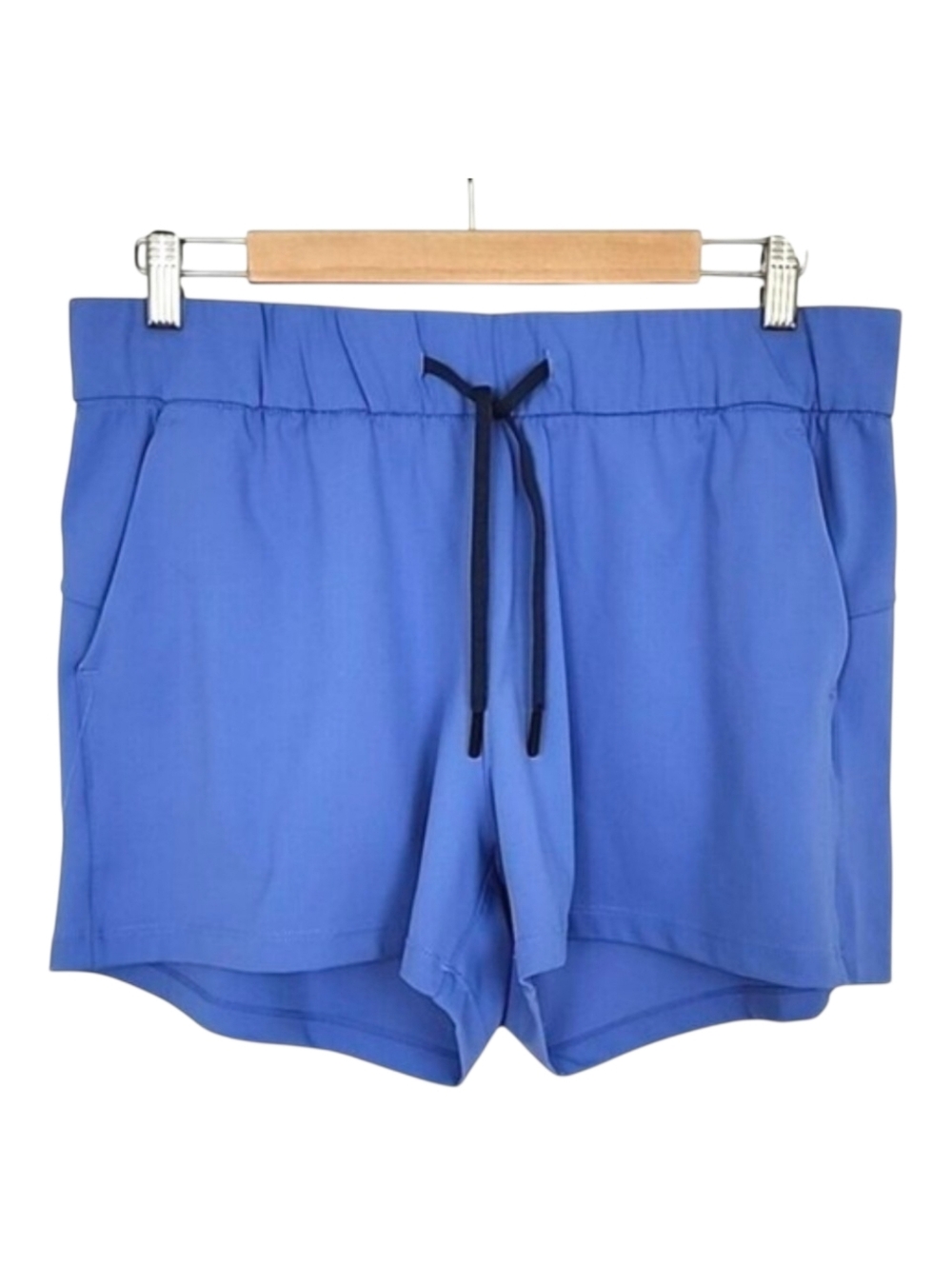 ZYIA Active Women's Blue Athletic Shorts Unlined 3.5" Inseam Pockets Large